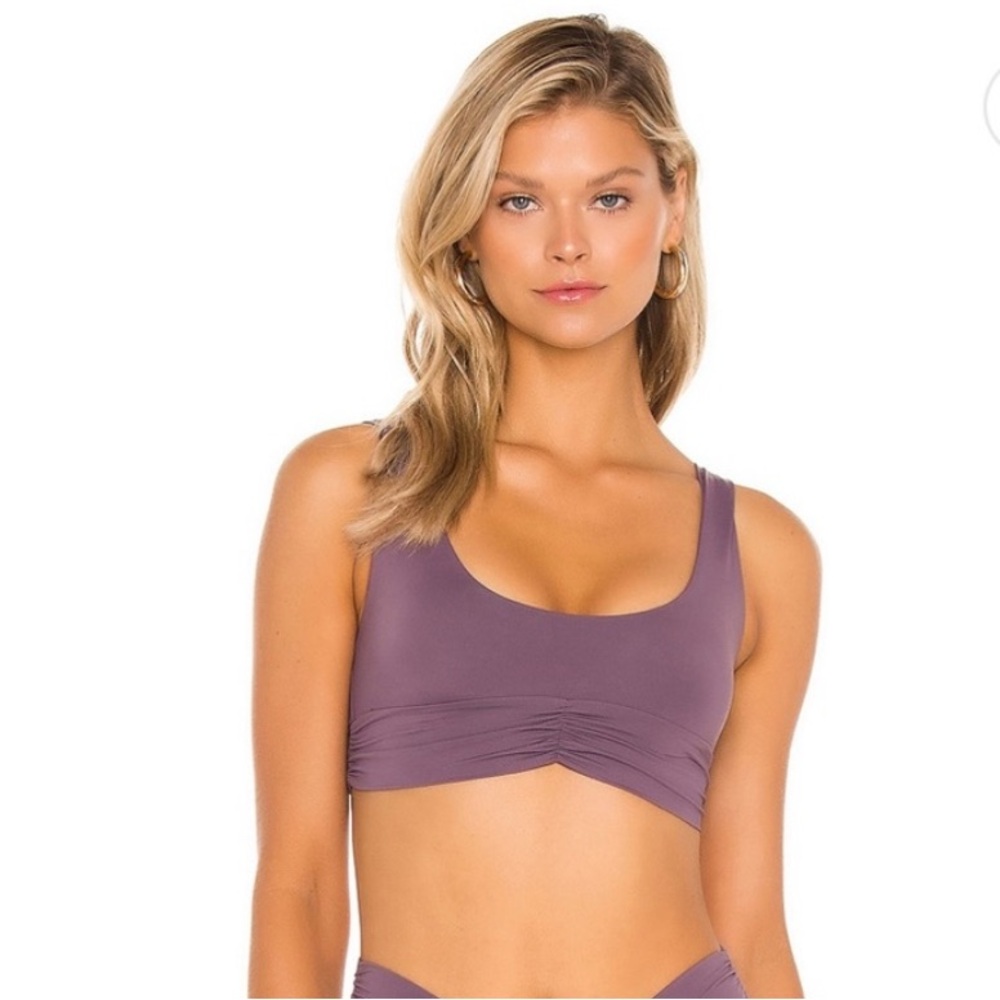 Riot Swim Pico Bikini Top In Plum